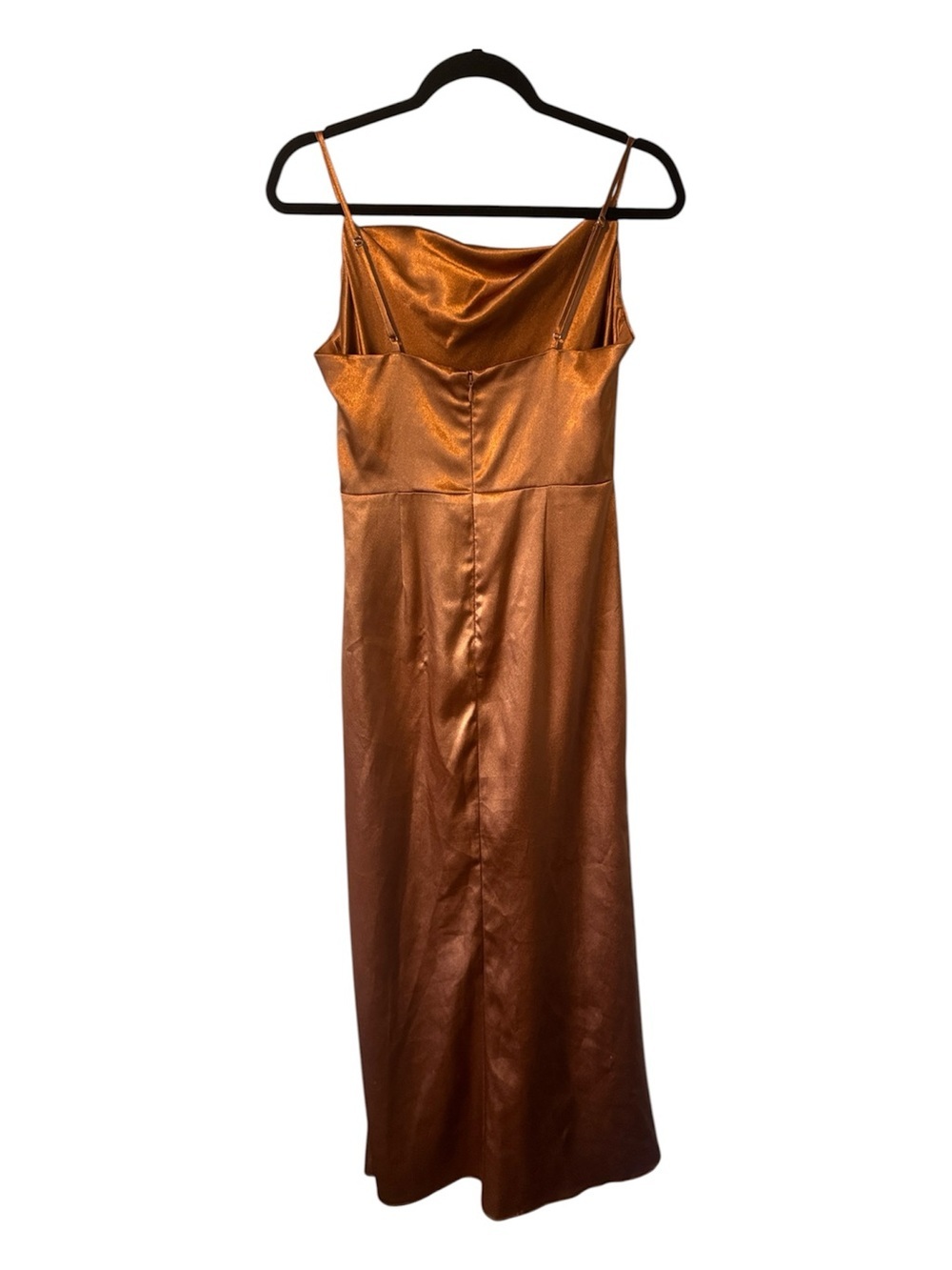 Birdy Grey Lydia Dress in Shiny Satin Rust - Picture 3 of 8